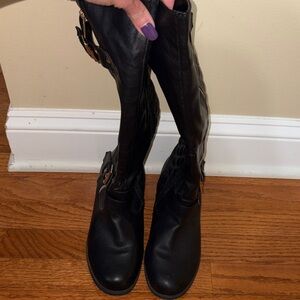 Black Leather Women's Boots